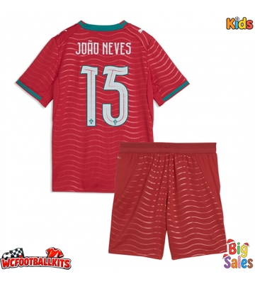 Portugal Joao Neves #15 Replica Home Stadium Kit for Kids World Cup 2026 Short Sleeve (+ pants)